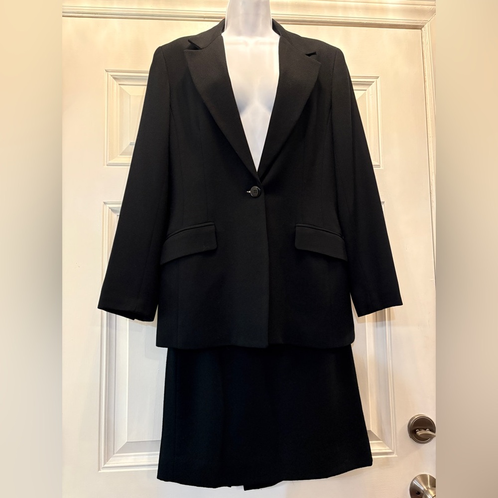 Talbots‎ Classic Black Wool 2 PC Skirt Set Classic Quiet Luxury Minimalist Chic